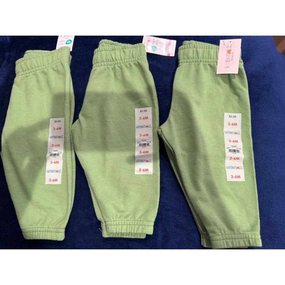 Garanimals Pack of 3 Baby Green Joggers Size 3-6 Months